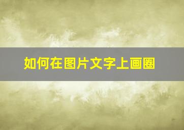 如何在图片文字上画圈