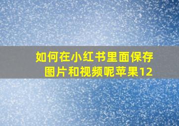 如何在小红书里面保存图片和视频呢苹果12