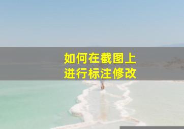 如何在截图上进行标注修改