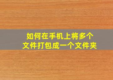 如何在手机上将多个文件打包成一个文件夹