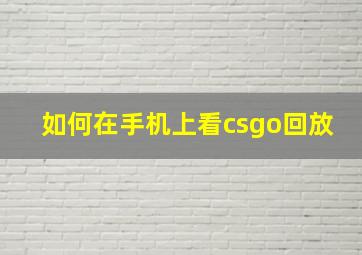 如何在手机上看csgo回放