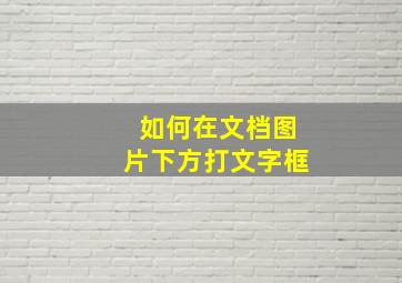 如何在文档图片下方打文字框