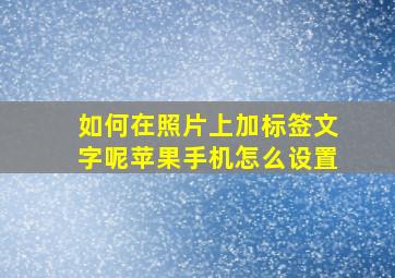 如何在照片上加标签文字呢苹果手机怎么设置