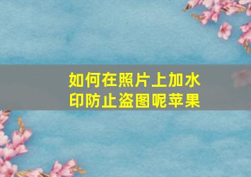 如何在照片上加水印防止盗图呢苹果