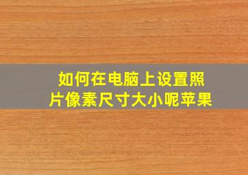 如何在电脑上设置照片像素尺寸大小呢苹果