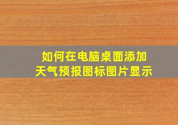 如何在电脑桌面添加天气预报图标图片显示