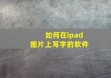 如何在ipad图片上写字的软件