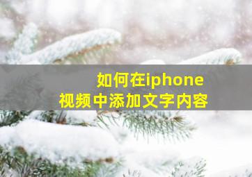 如何在iphone视频中添加文字内容