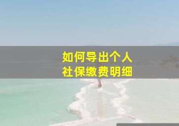 如何导出个人社保缴费明细