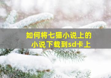 如何将七猫小说上的小说下载到sd卡上