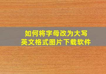 如何将字母改为大写英文格式图片下载软件