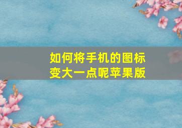 如何将手机的图标变大一点呢苹果版