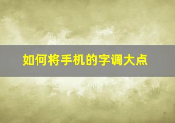 如何将手机的字调大点