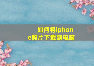 如何将iphone照片下载到电脑