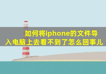 如何将iphone的文件导入电脑上去看不到了怎么回事儿