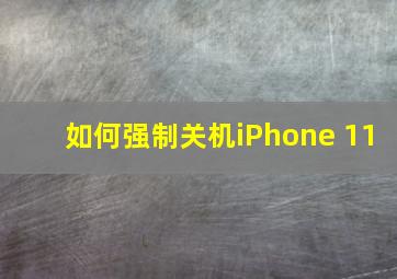 如何强制关机iPhone 11