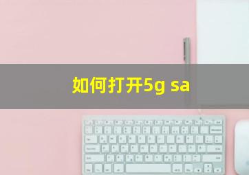 如何打开5g sa