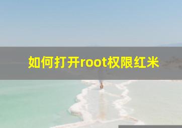 如何打开root权限红米