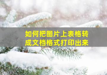 如何把图片上表格转成文档格式打印出来