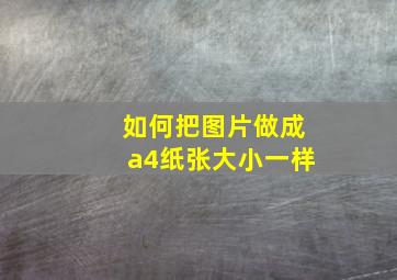 如何把图片做成a4纸张大小一样