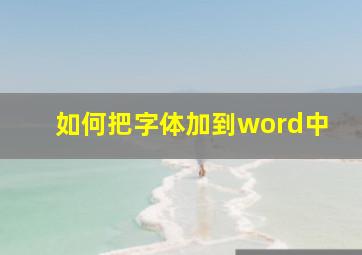 如何把字体加到word中