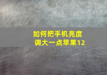 如何把手机亮度调大一点苹果12