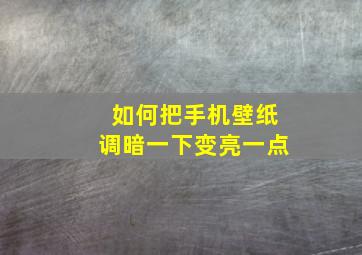 如何把手机壁纸调暗一下变亮一点