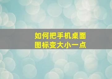 如何把手机桌面图标变大小一点