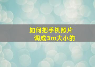 如何把手机照片调成3m大小的