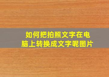 如何把拍照文字在电脑上转换成文字呢图片