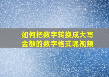 如何把数字转换成大写金额的数字格式呢视频