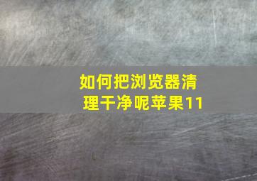 如何把浏览器清理干净呢苹果11