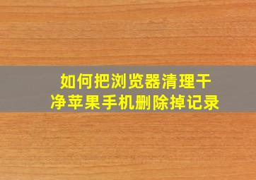 如何把浏览器清理干净苹果手机删除掉记录