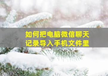 如何把电脑微信聊天记录导入手机文件里