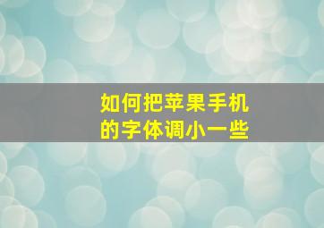 如何把苹果手机的字体调小一些