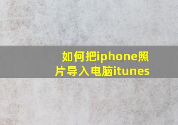 如何把iphone照片导入电脑itunes