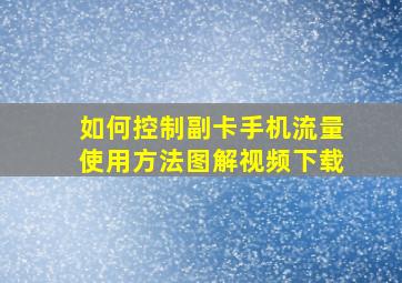 如何控制副卡手机流量使用方法图解视频下载