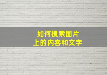 如何搜索图片上的内容和文字