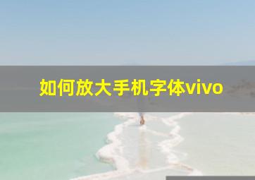 如何放大手机字体vivo