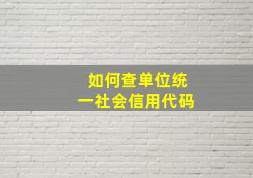 如何查单位统一社会信用代码