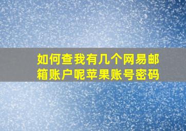 如何查我有几个网易邮箱账户呢苹果账号密码