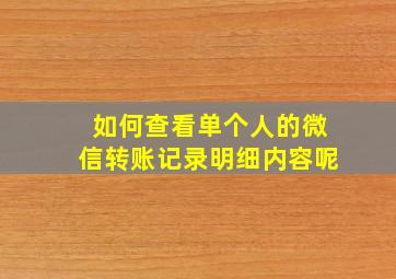 如何查看单个人的微信转账记录明细内容呢