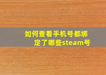 如何查看手机号都绑定了哪些steam号