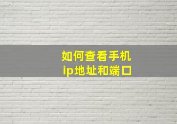 如何查看手机ip地址和端口