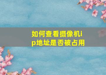 如何查看摄像机ip地址是否被占用