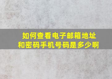 如何查看电子邮箱地址和密码手机号码是多少啊