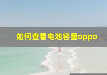 如何查看电池容量oppo