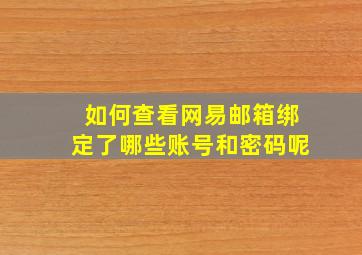 如何查看网易邮箱绑定了哪些账号和密码呢