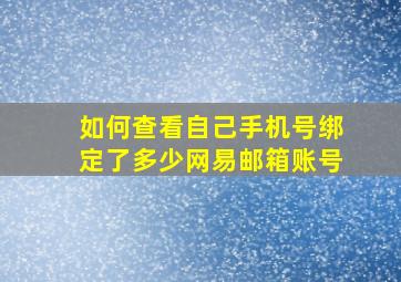 如何查看自己手机号绑定了多少网易邮箱账号