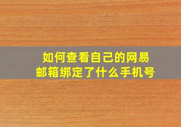 如何查看自己的网易邮箱绑定了什么手机号